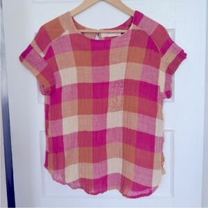 Anthropologie Isabella Sinclair Posy Plaid Top